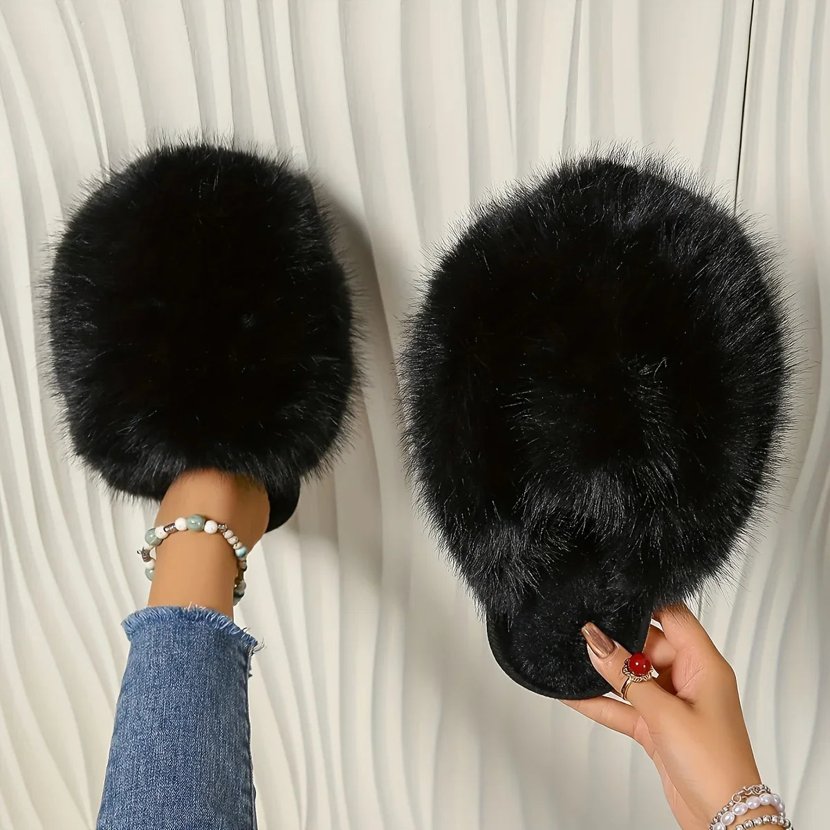- Fluffy Plush Slippers