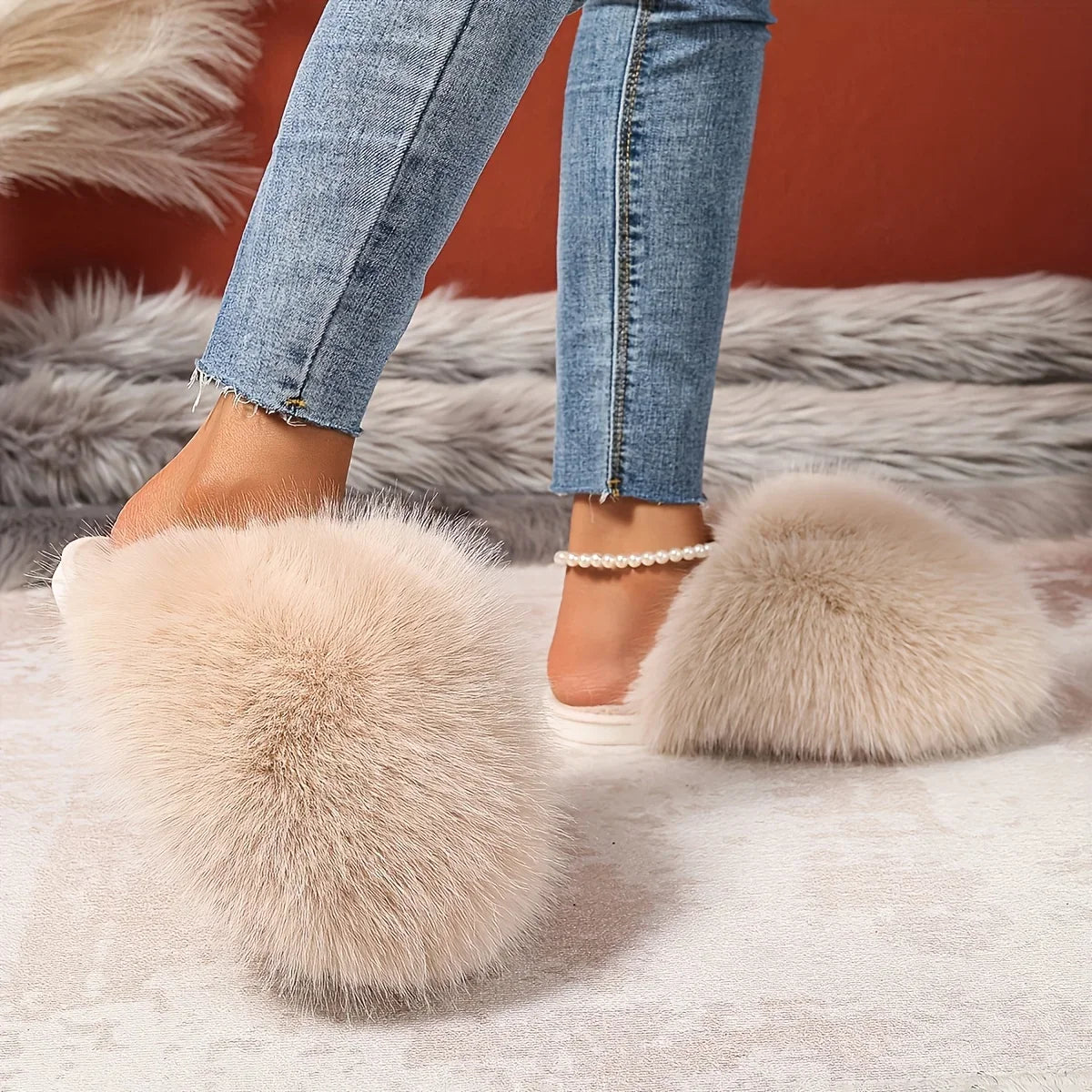 - Fluffy Plush Slippers