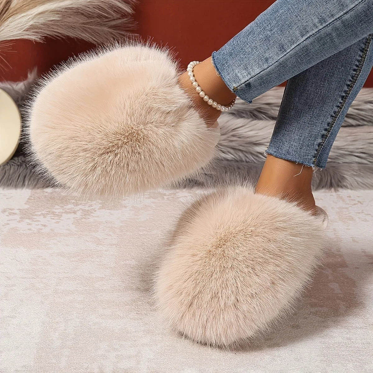 - Fluffy Plush Slippers