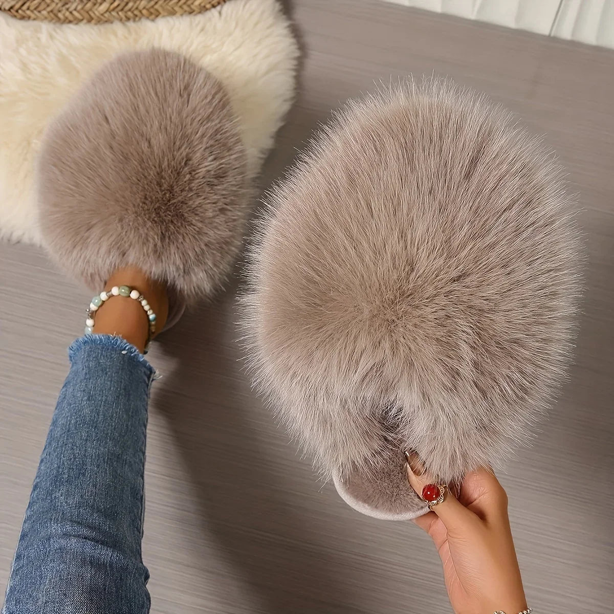 - Fluffy Plush Slippers